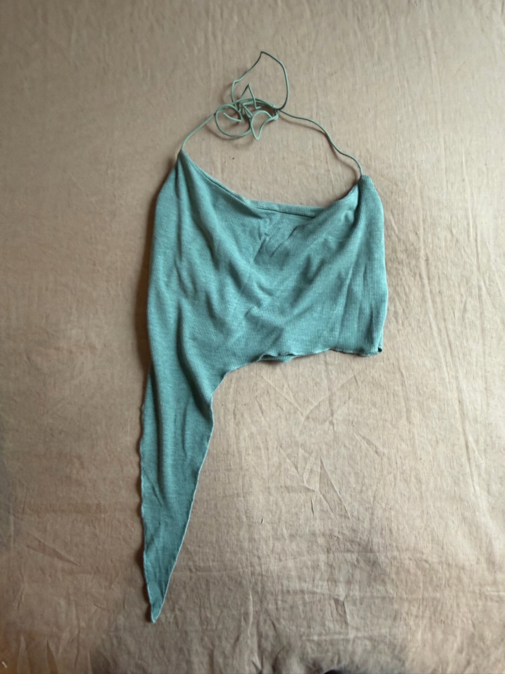 Mint Green Ribbed Triangle Top